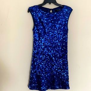 Royal Blue Sequin Mini Shift Dress